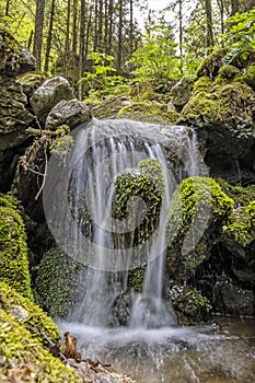 Vodní tok, roklina Hučiaky, Nízké Tatry, Slovensko