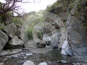 Water stream near Villa de Merlo, San Luis, Argentina photo