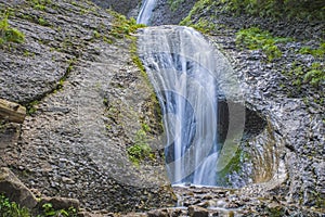 Water stream step in the mountains