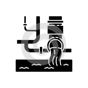 Water supply black glyph icon