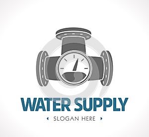 Water supply and sewage system - concept logo