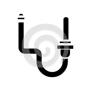 Water supply system icon, vector illustration, black sign on isolated background