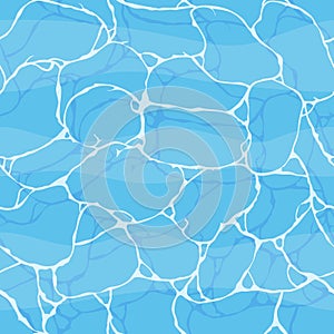Water surface background. Reflections on the water. Texture of surface water top view. Seamless pattern.