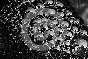 Water surface with bubbles Abstract background White and Black