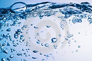 Water surface with ripple and bubble