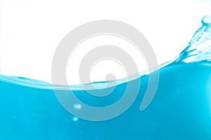 Water surface side view with bubbles and waves in the isolated background.