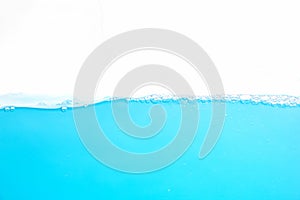 Water Surface Splash and wave bubbles blue water