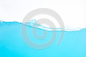 Water Surface Splash and wave bubbles blue water