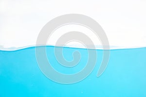 Water Surface Splash and wave bubbles blue water