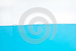 Water Surface Splash and wave bubbles blue water