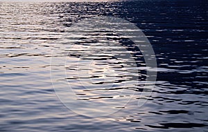 Water surface with wavelets with sunlight reflection