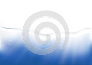 Water surface with waves and splashes. Isolated on a transparent background. Vector illustration. Abstract flowing.