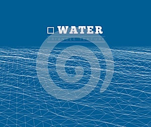 Water Surface. Wavy Grid Vector Background