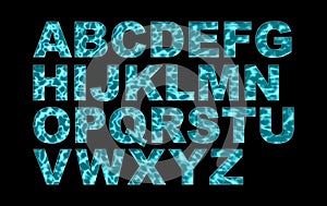 Water Swimming Pool Font Type Alphabet