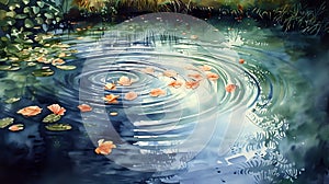 Water Symphony: Melodic Reflections of Nature./n