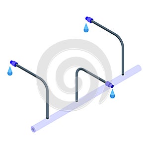 Water system icon isometric vector. Garden pipe