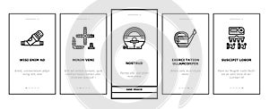 water system irrigation sprinker onboarding icons set vector