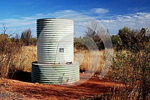 Water tank in Australian desert