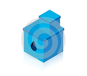 Water tank sump blue simple icon