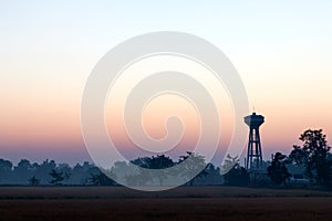 Water tank tower with early morning.