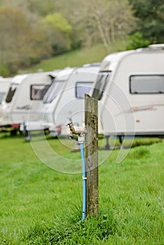 Water tap on a campsite in UK.