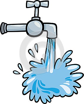 Water tap clip art cartoon illustration