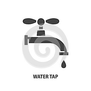 Water tap glyph icon. Vector illustration