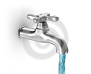 Water tap with running water