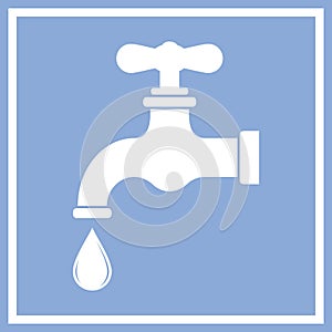 Water Tap Sign. Fauced Icons. Drinking Water - Symbol Template. Vector Printable