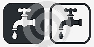 Water Tap Sign. Fauced Icons. Drinking Water - Symbol Template. Vector Printable