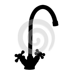 Water tap silhouette isolated on white background