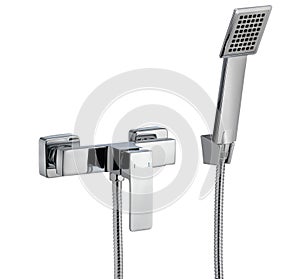 Water tap, single handle bath faucet. Isolated, white background