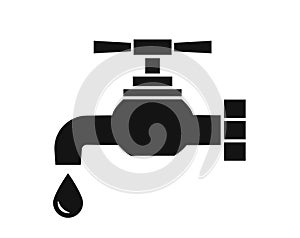 Water tap symbol and faucet vector icon