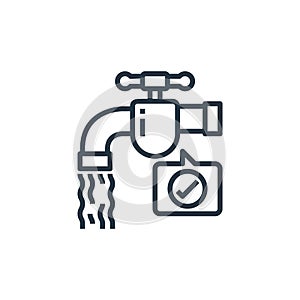 water tap vector icon isolated on white background. Outline, thin line water tap icon for website design and mobile, app