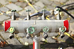 Water taps on a water hydrant