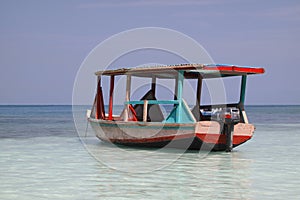 Water taxi boat in paradise