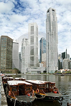 Water Taxis and Skyscrapers Boat Quay Singapore