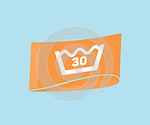 Water temperature 30C. Laundry washing, Laundry concept vector design and illustration. photo