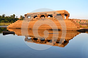 Water temple in Tungabhadra river, India, Hampi