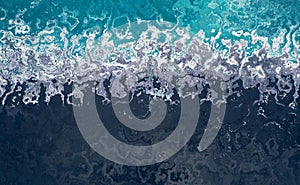 Water tide abstract background .Blue water background with splashes of waves.Water waves texture banner background.