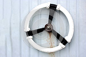 Water tight door handle on a ship