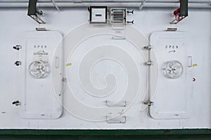 Water tight door on a ship, Exit door or emergency door.