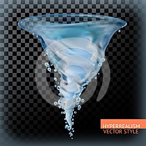 Water tornado with transparency, vector