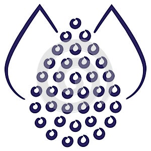 Water Total Dissolved Solids TDS. Liquid drop outline pictogram