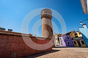 Water Tower of the Aqueduct in Burano Island - Venice Lagoon Veneto Italy