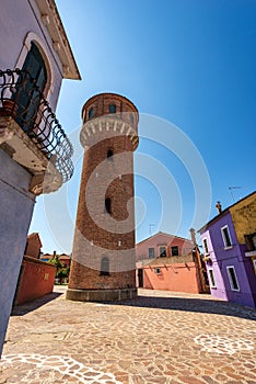 Water Tower of the Aqueduct in Burano Island - Venice Lagoon Veneto Italy