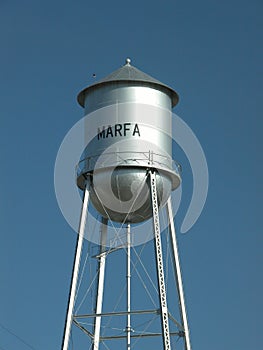 Water Tower in Blue Sky