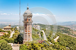 water tower called Torre Dos Rius on the Tibidabo hill in Barcelona