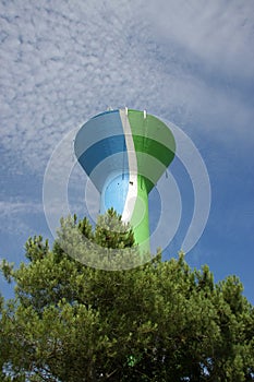 Water tower with cellular phone network antennas