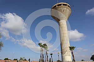 The water tower in the city of Yavne is inactive and is an observation point